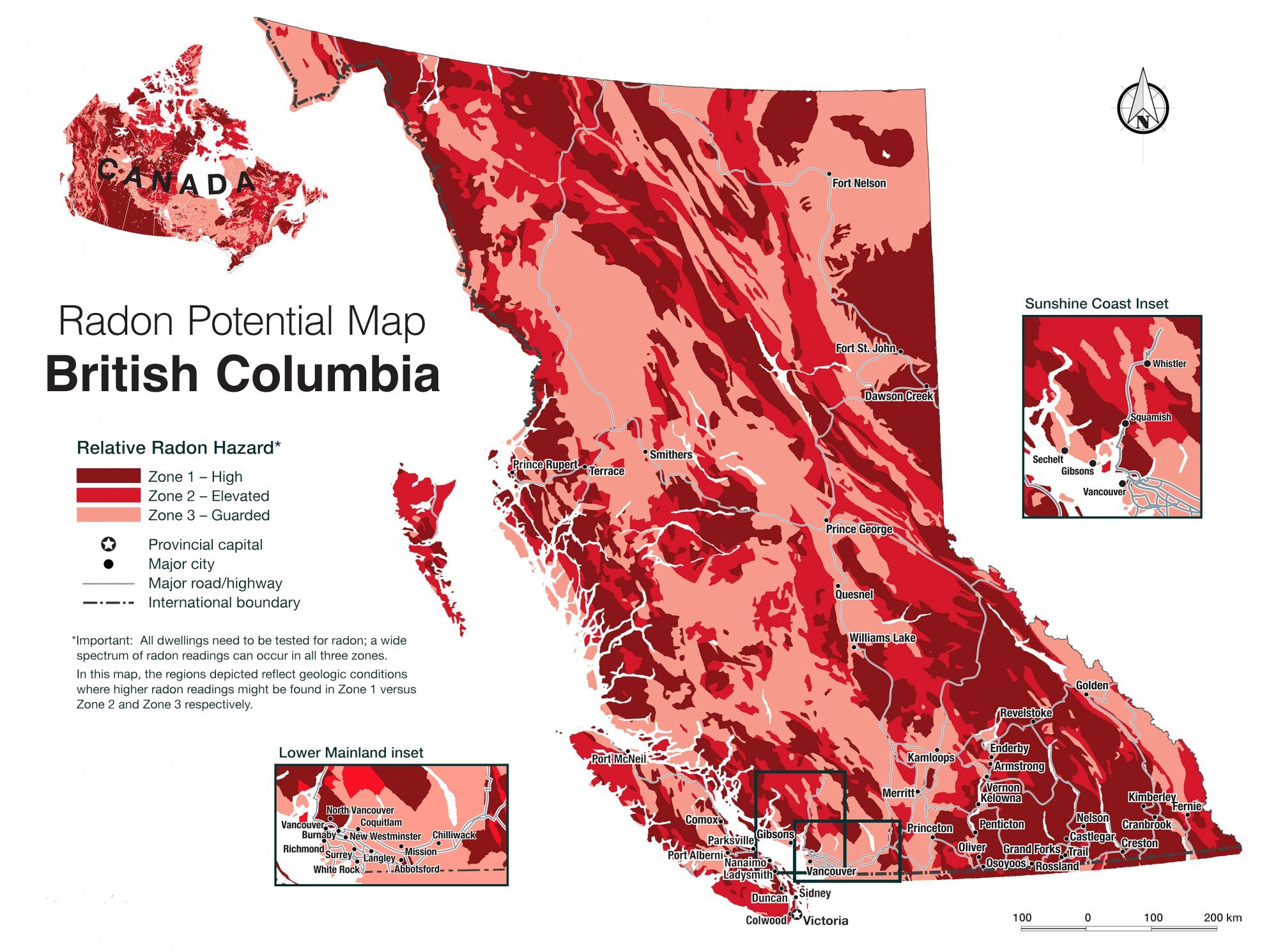 Where to test for radon in bc